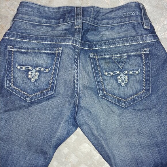 Vintage Guess Premium dark washed low rise flared jeans size 26 Made in USA - Picture 16 of 16